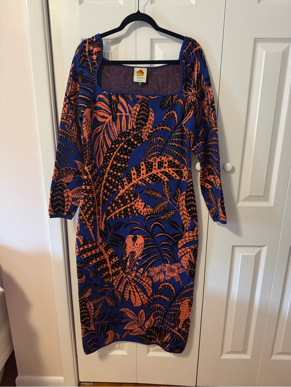 FARM Rio Tropical Jacquard Knit Midi Dress – Size XL